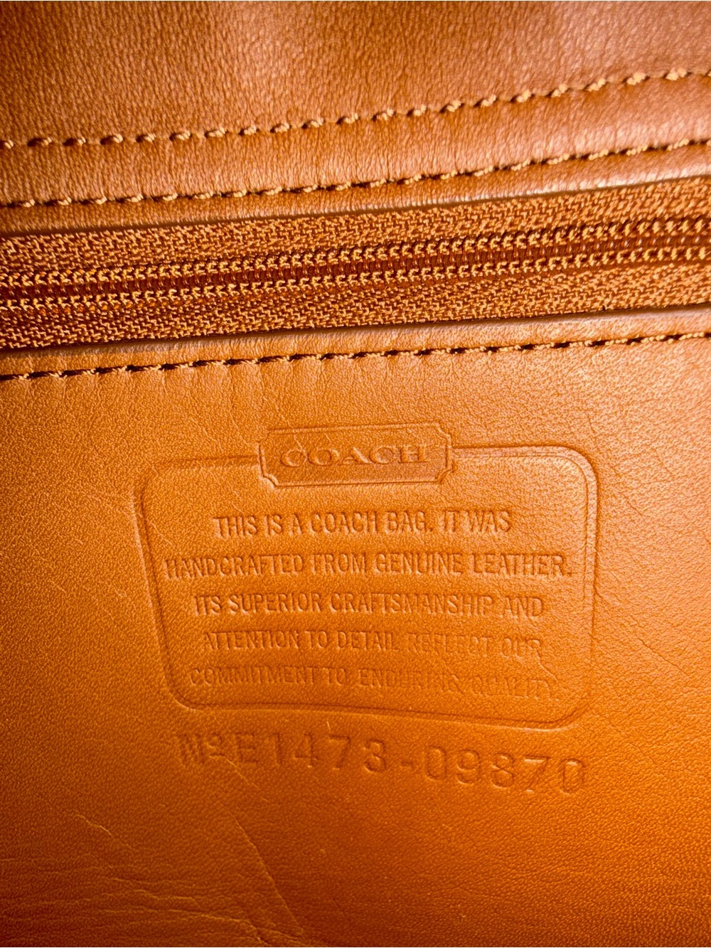 EUC Coach Court Bag Style #09870 Classic British Tan Leather Crossbody Bag - Picture 5 of 5